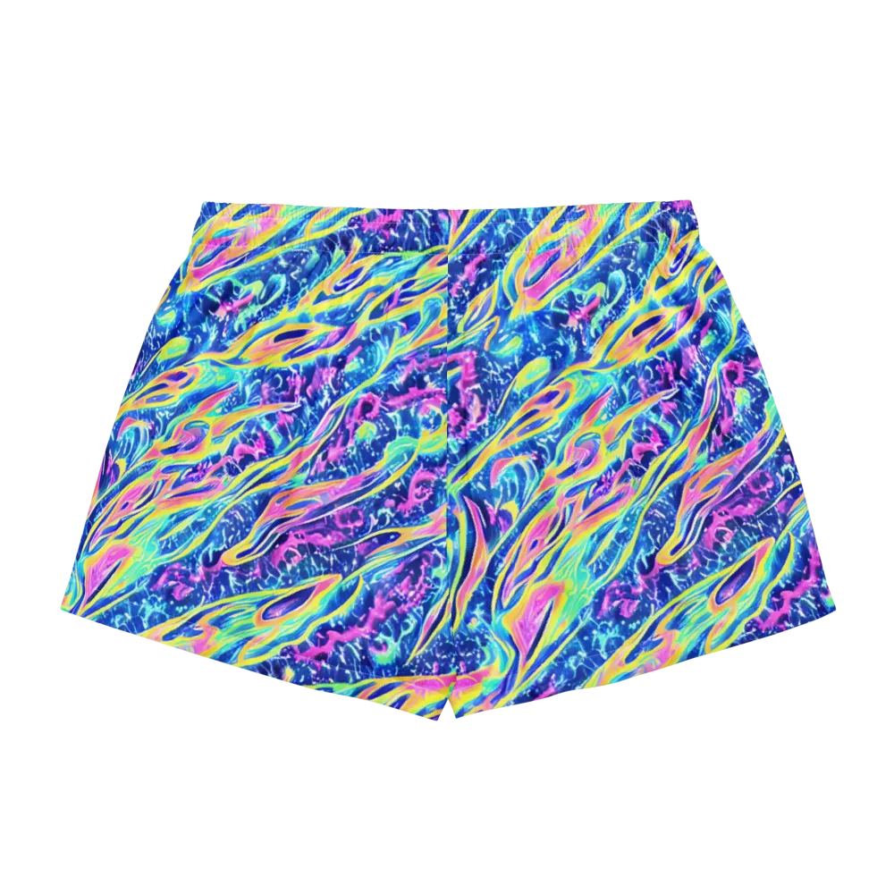 Luminous Rapids on Women's Pajama Shorts — Back