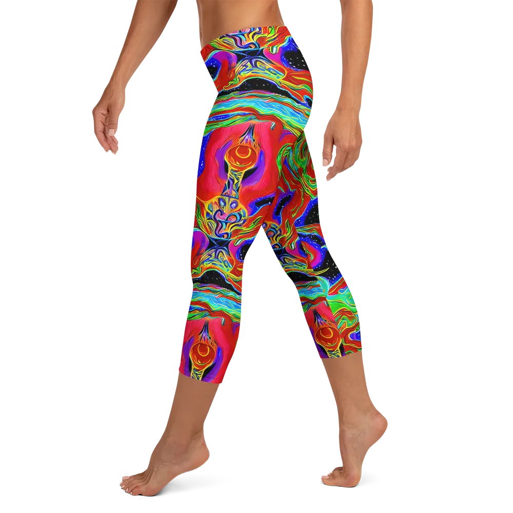 Galactic Torrent on Capri Leggings — Left