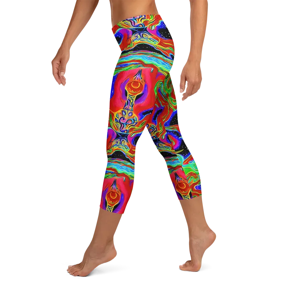 Galactic Torrent on Capri Leggings — Left