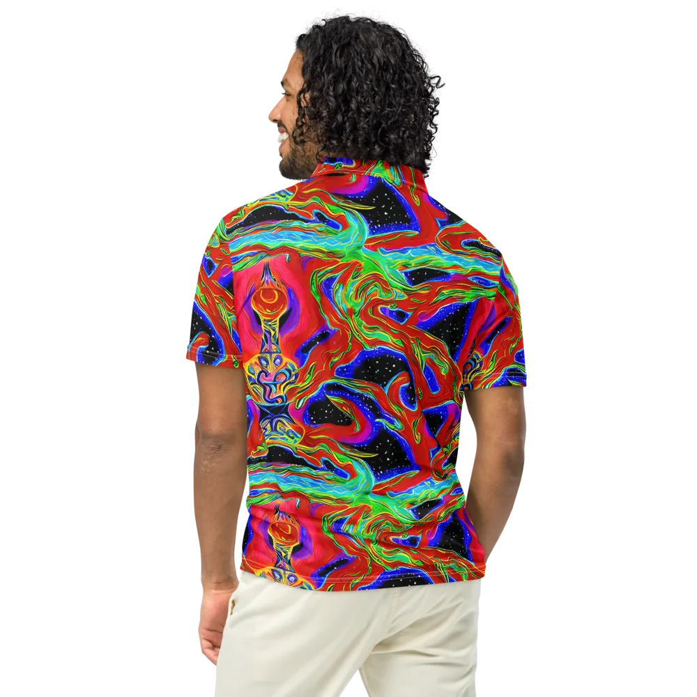 Galactic Torrent on Men's Slim Fit Polo Shirt — Back