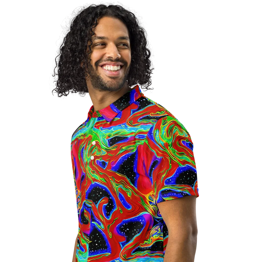 Galactic Torrent on Men's Slim Fit Polo Shirt — Left Front