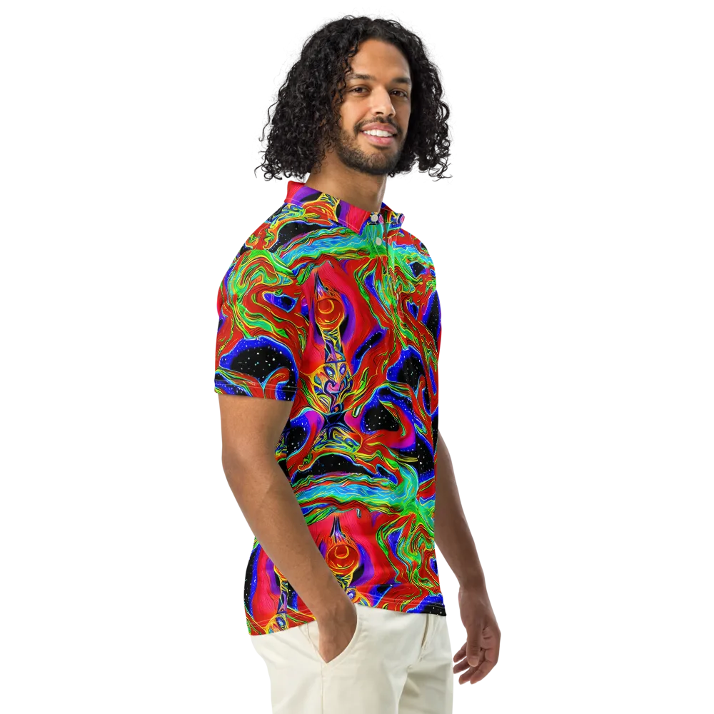 Galactic Torrent on Men's Slim Fit Polo Shirt — Right Front