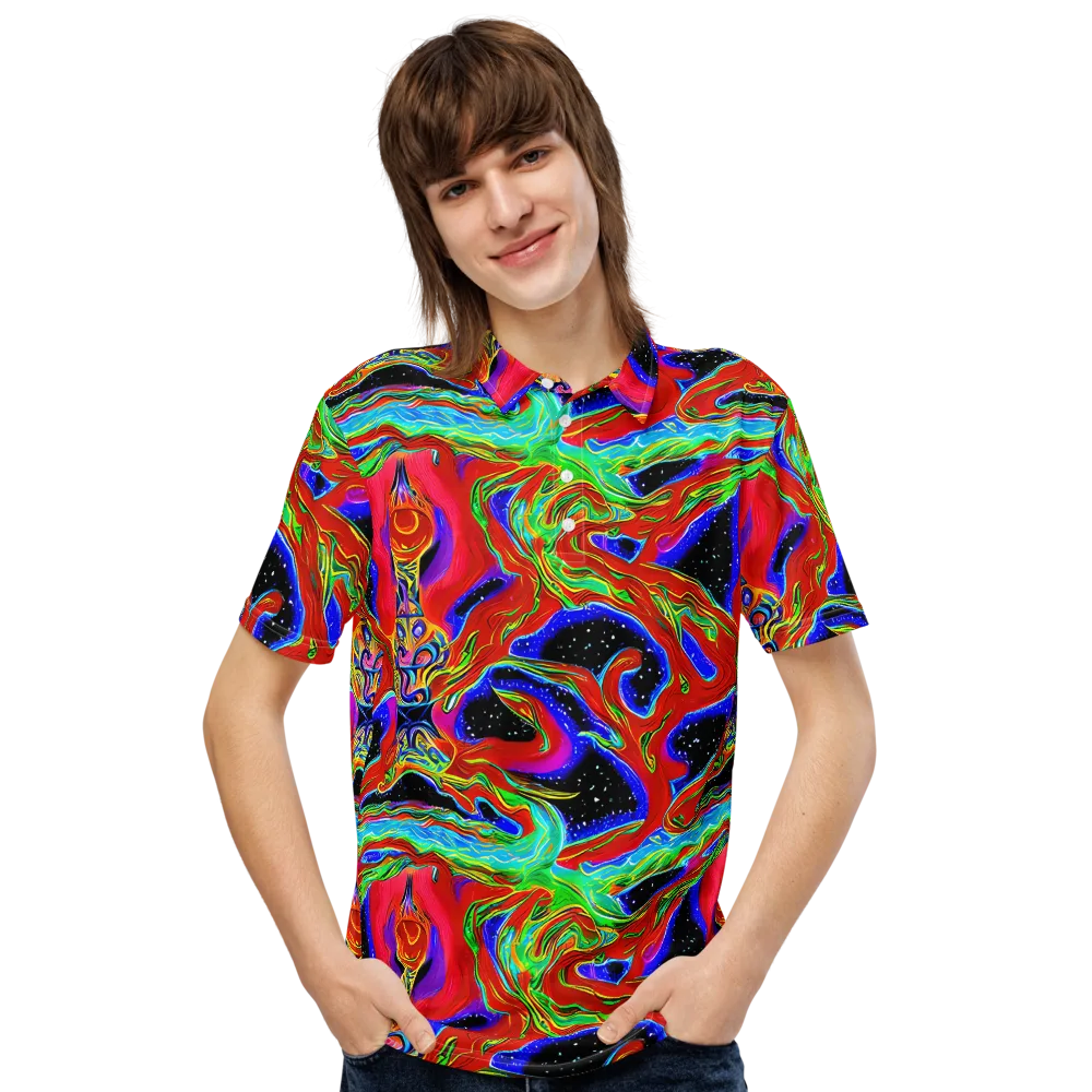 Galactic Torrent on Men's Slim Fit Polo Shirt — Front