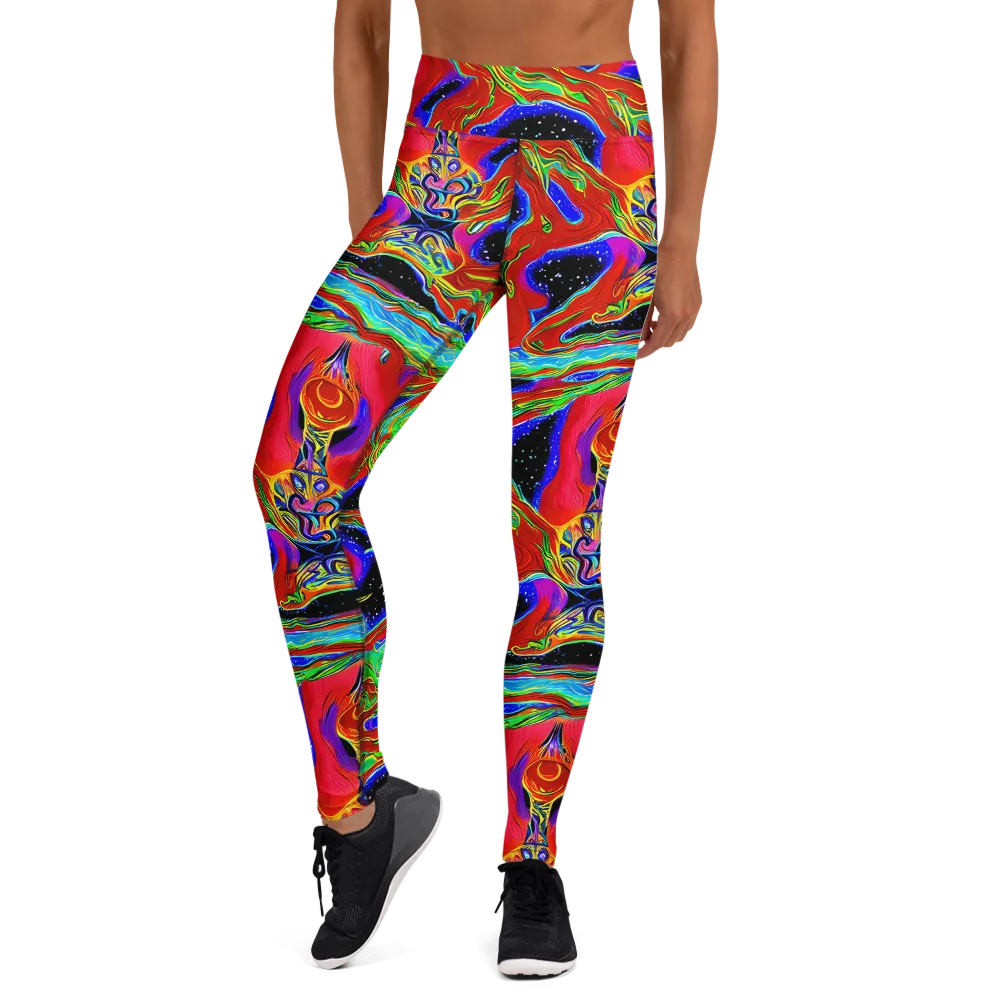 Galactic Torrent on Yoga Leggings — Front