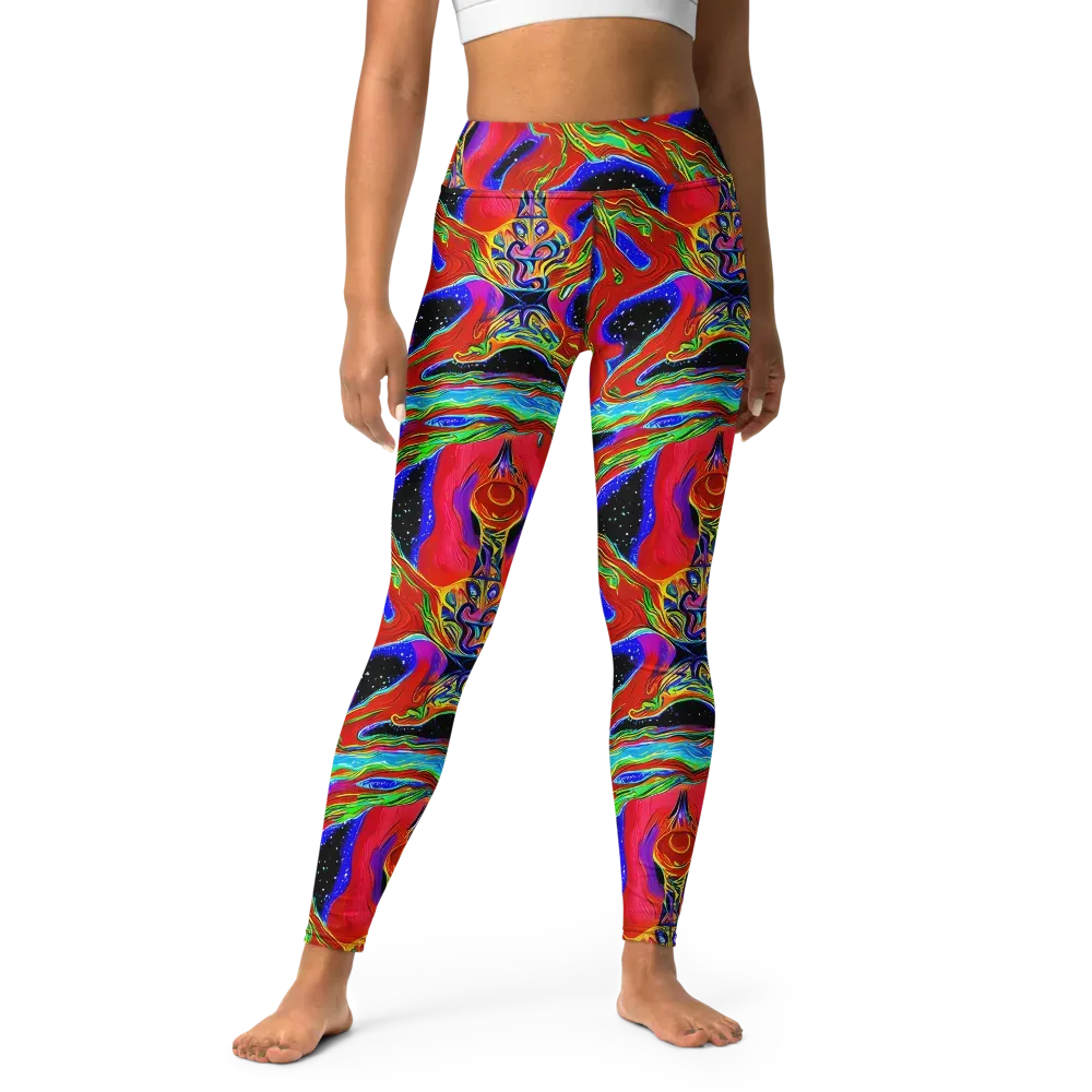Galactic Torrent on Yoga Leggings — Front