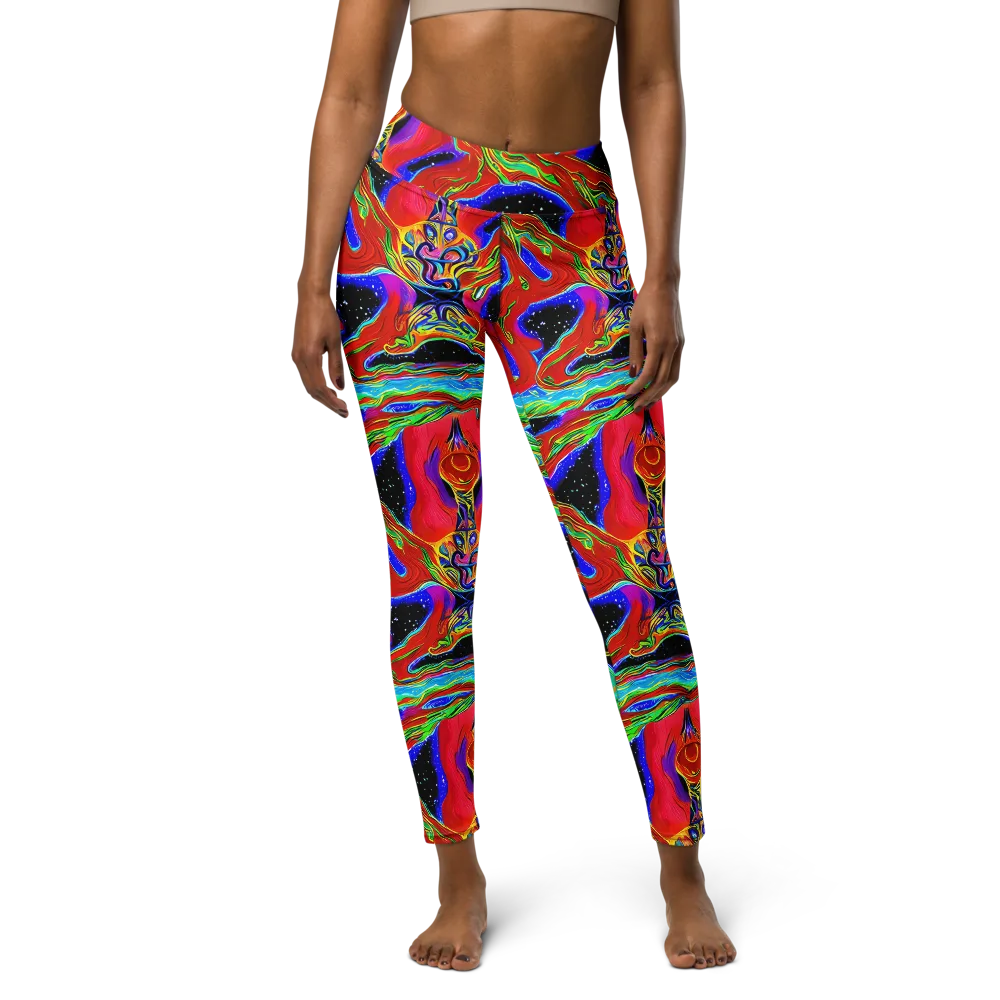 Galactic Torrent on Yoga Leggings — Front