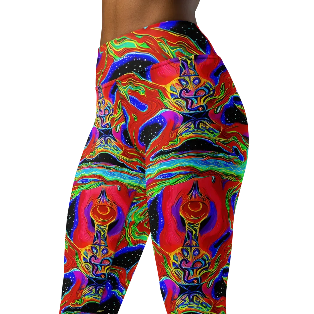 Galactic Torrent on Yoga Leggings — Left Front