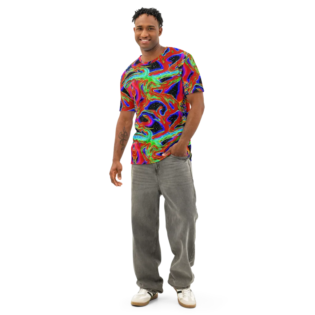 Galactic Torrent on Men's Cotton Crew Neck T-Shirt — Front