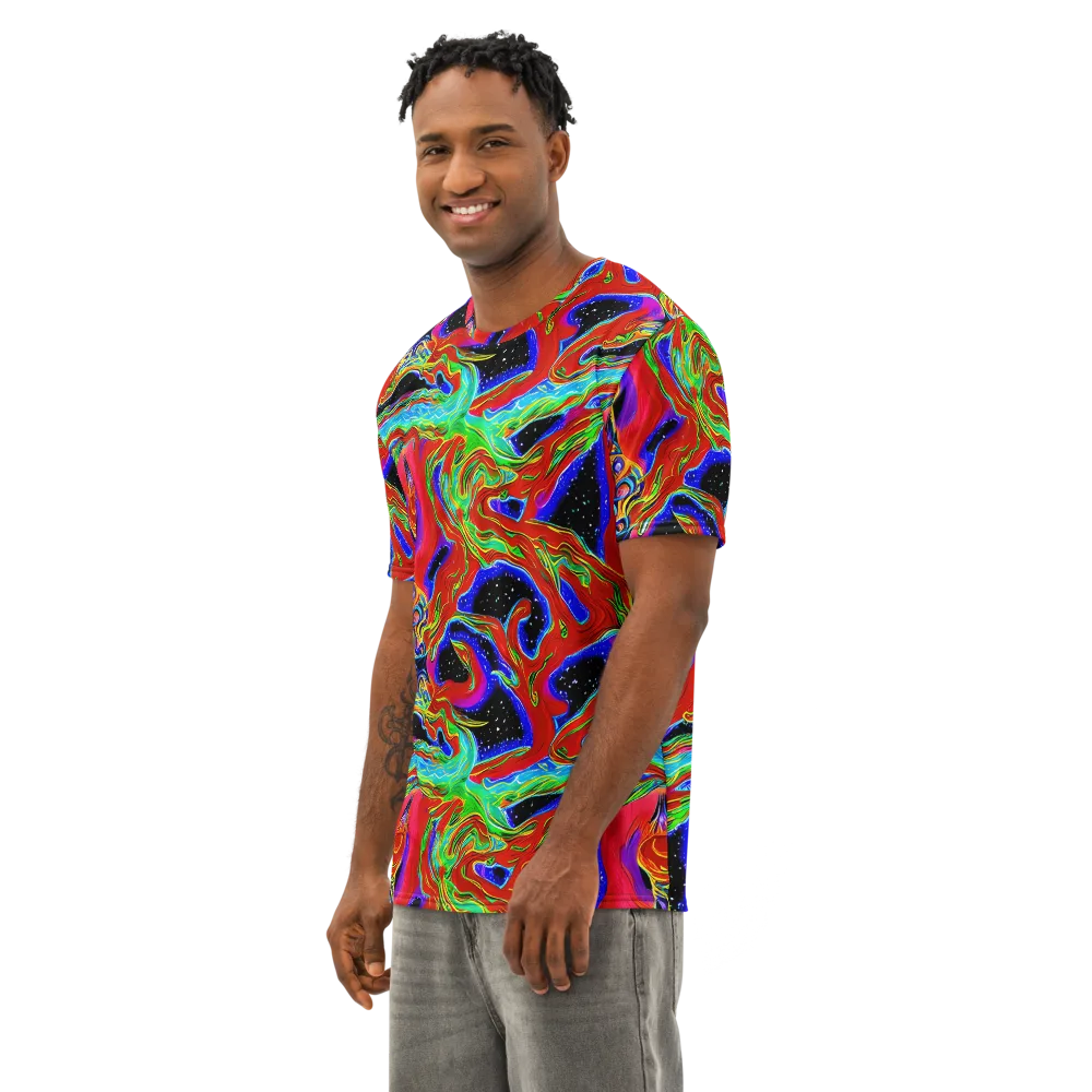 Galactic Torrent on Men's Cotton Crew Neck T-Shirt — Left Front