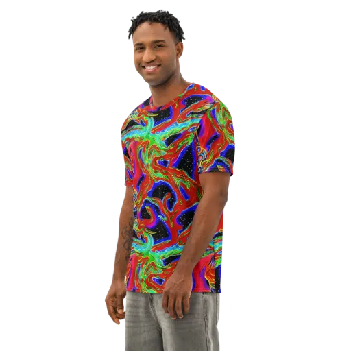 Galactic Torrent on a Men's Cotton Crew Neck T-Shirt