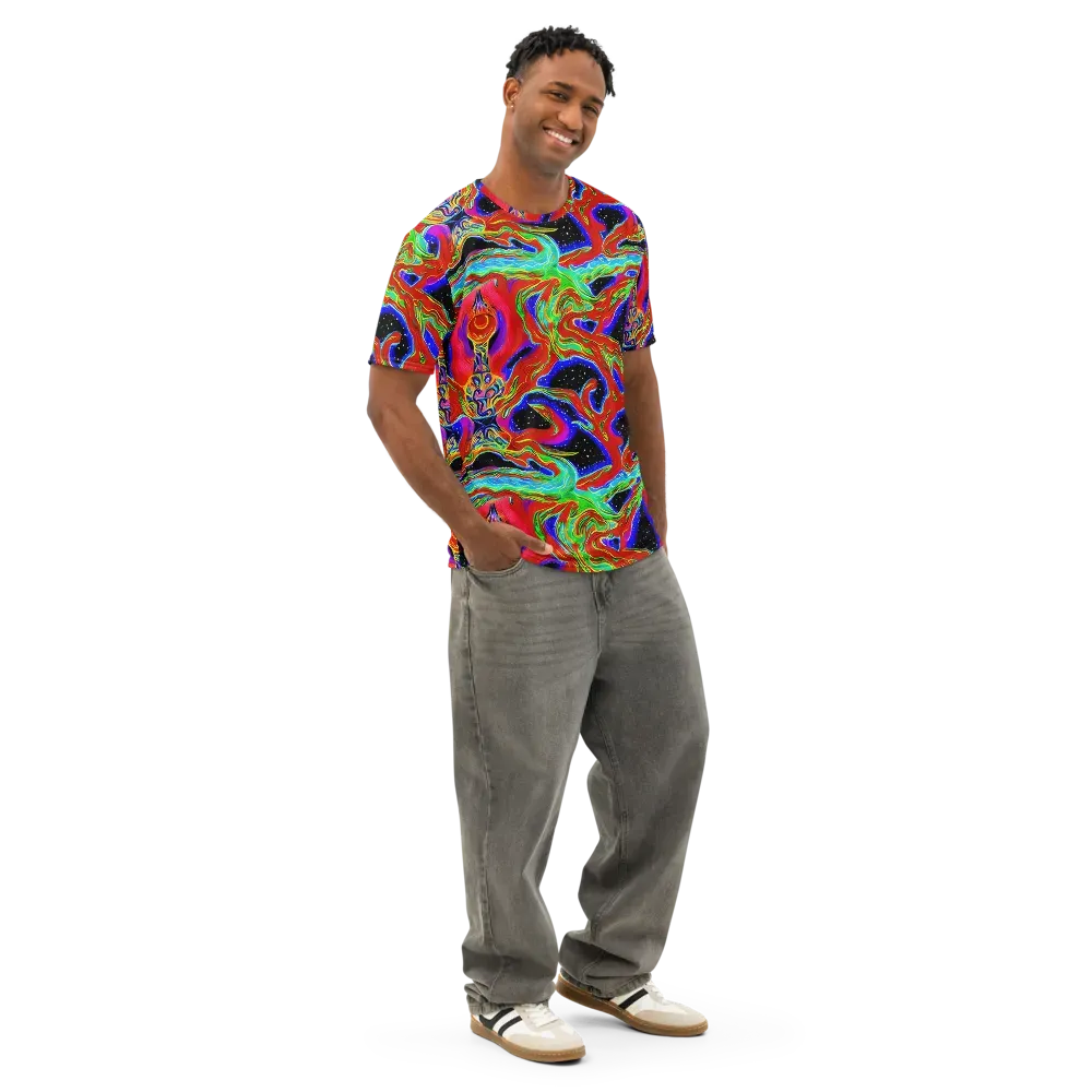 Galactic Torrent on Men's Cotton Crew Neck T-Shirt — Right Front