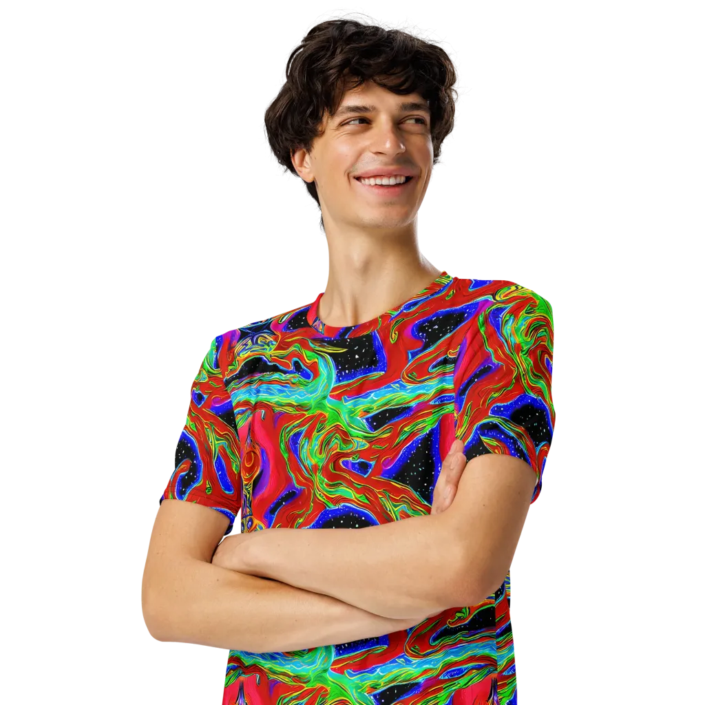 Galactic Torrent on Men's Crew Neck T-Shirt — Left Front