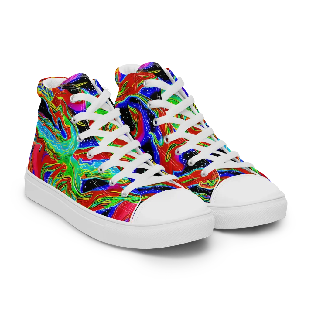 Galactic Torrent on Men's High Top Canvas Shoes — Right Front