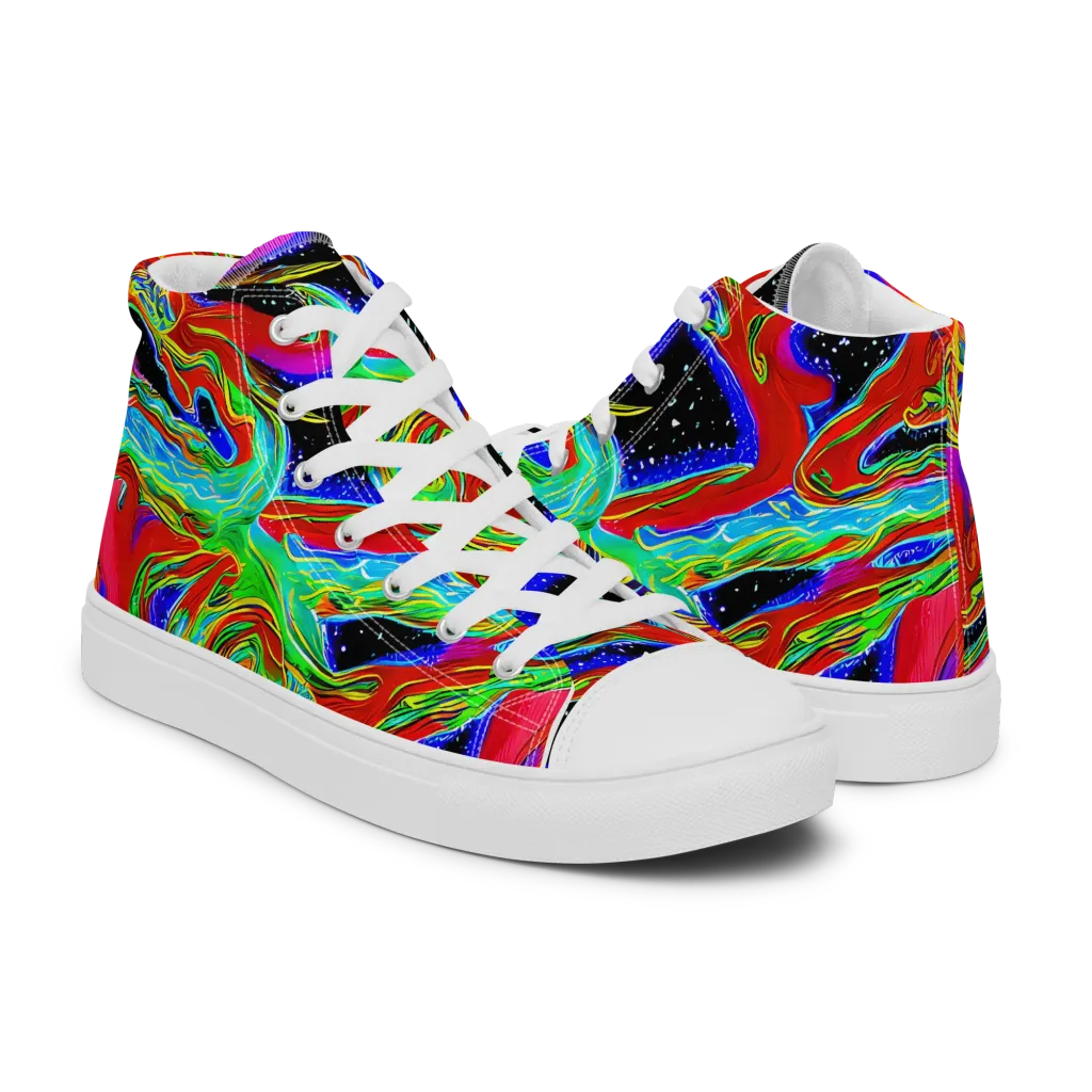 Galactic Torrent on Men's High Top Canvas Shoes — Right