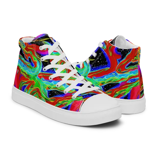 Galactic Torrent on a Men's High Top Canvas Shoes