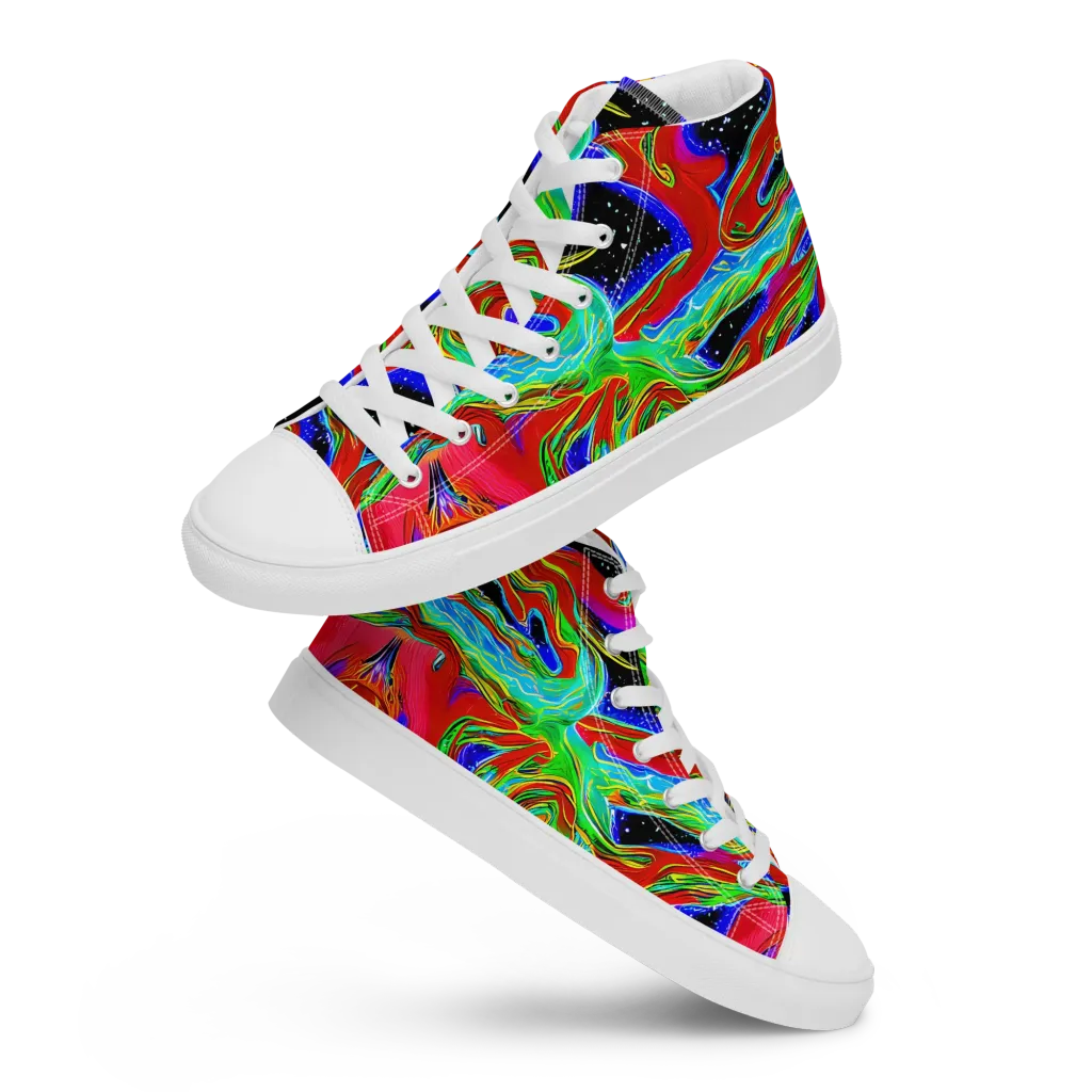 Galactic Torrent on Men's High Top Canvas Shoes — Front