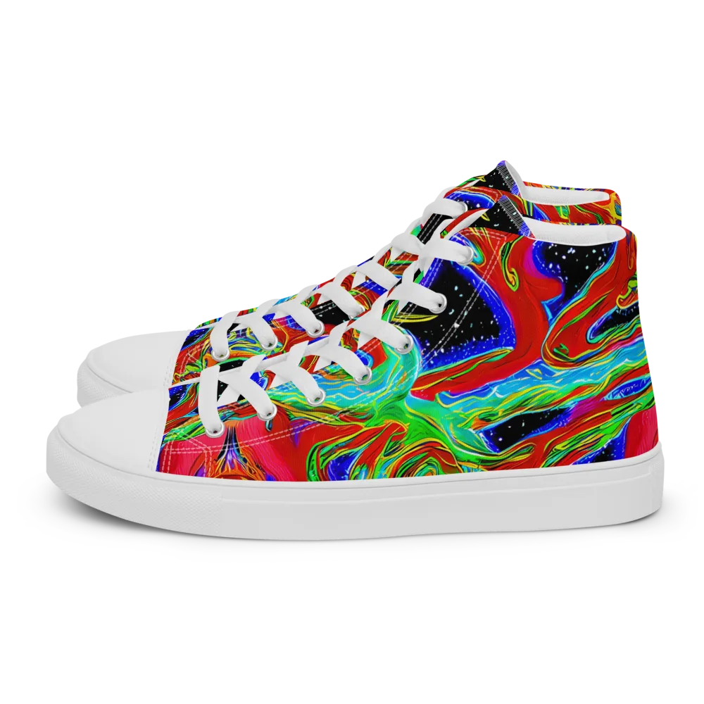 Galactic Torrent on Women's High Top Canvas Shoes — Left