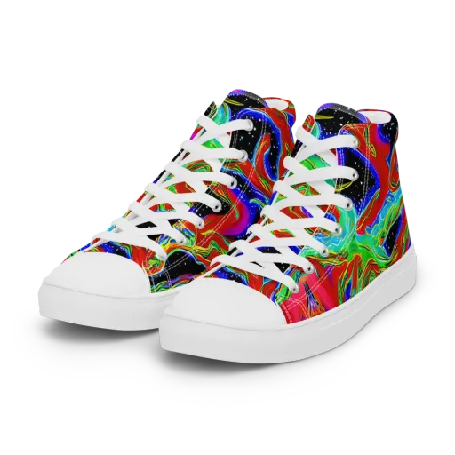 Galactic Torrent on a Women's High Top Canvas Shoes