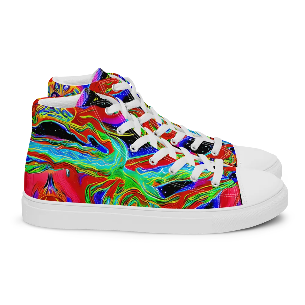 Galactic Torrent on Women's High Top Canvas Shoes — Right
