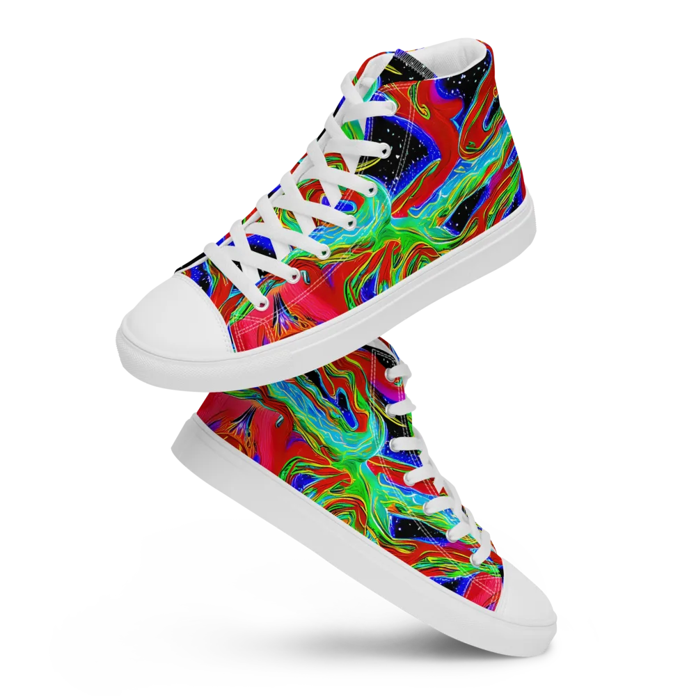 Galactic Torrent on Women's High Top Canvas Shoes — Front