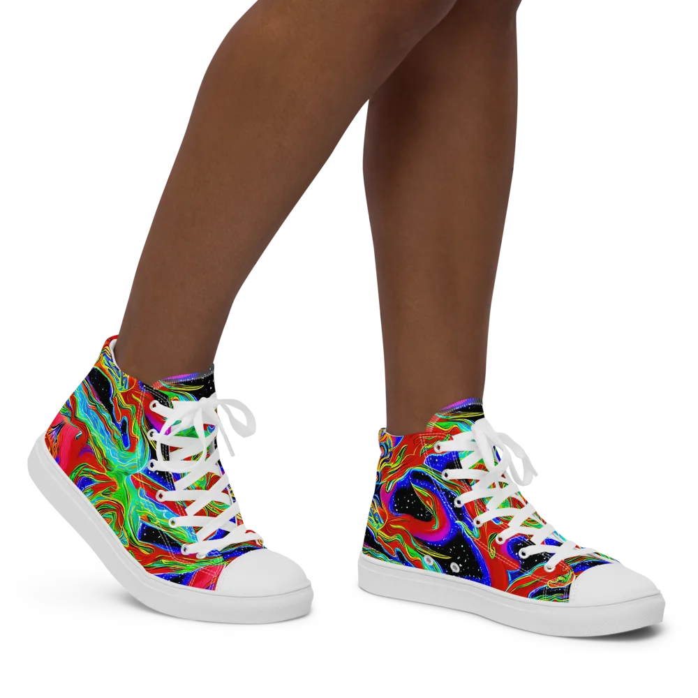 Galactic Torrent on Women's High Top Canvas Shoes — Right