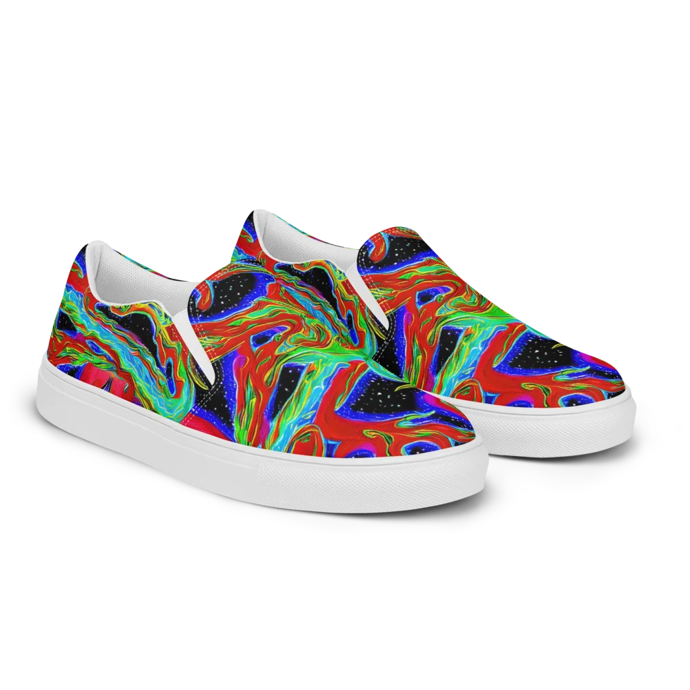Galactic Torrent on Men's Slip-On Canvas Shoes — Right Front