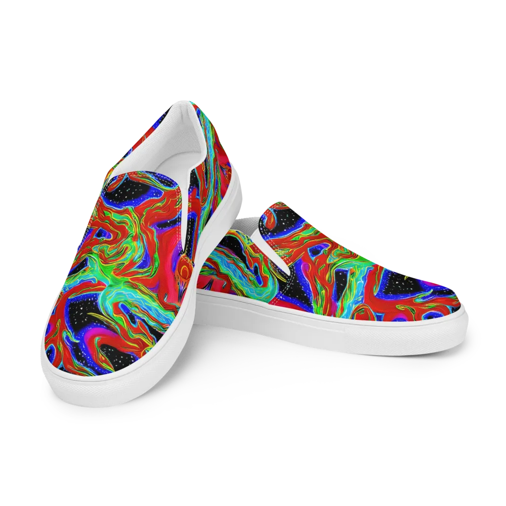 Galactic Torrent on Men's Slip-On Canvas Shoes — Left Front