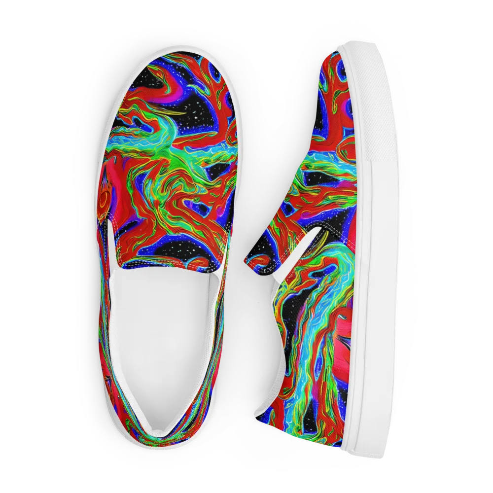 Galactic Torrent on Men's Slip-On Canvas Shoes — Front