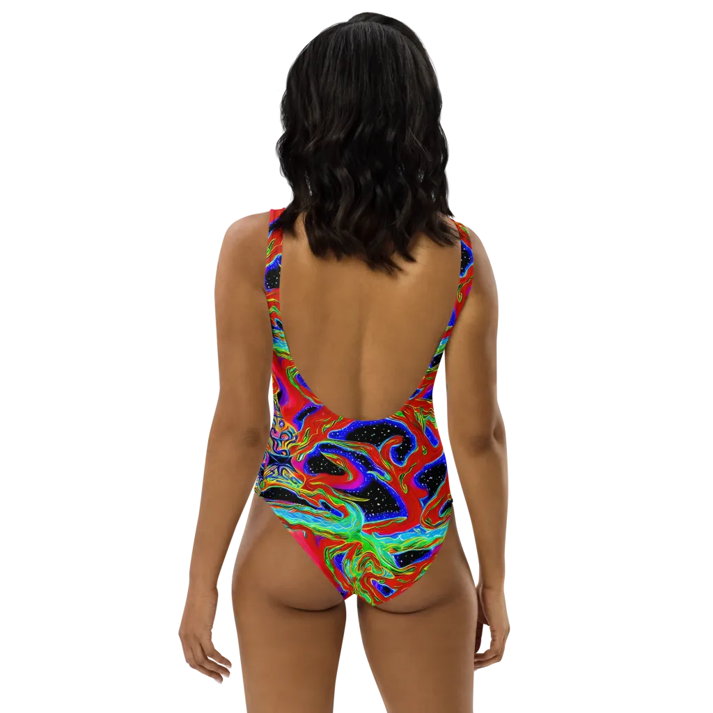 Galactic Torrent on One-Piece Swimsuit — Back