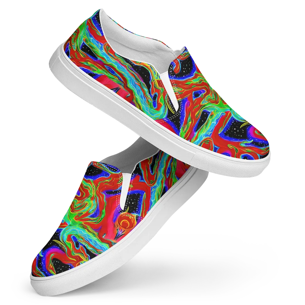 Galactic Torrent on Women's Slip-On Canvas Shoes — Front