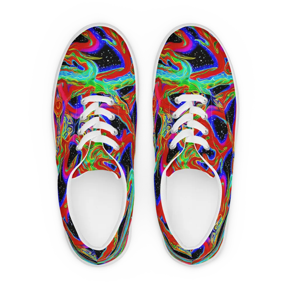 Galactic Torrent on Men's Lace-Up Canvas Shoes — Front