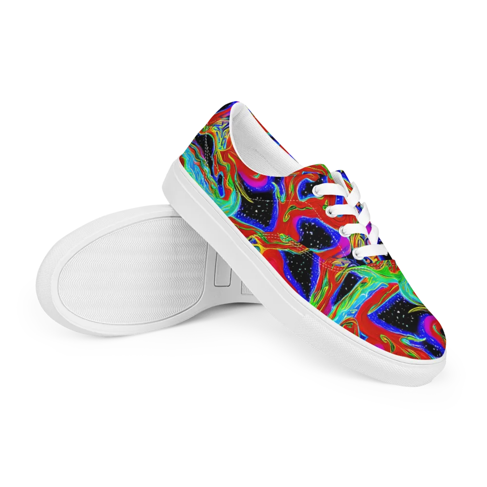 Galactic Torrent on Men's Lace-Up Canvas Shoes — Right Front