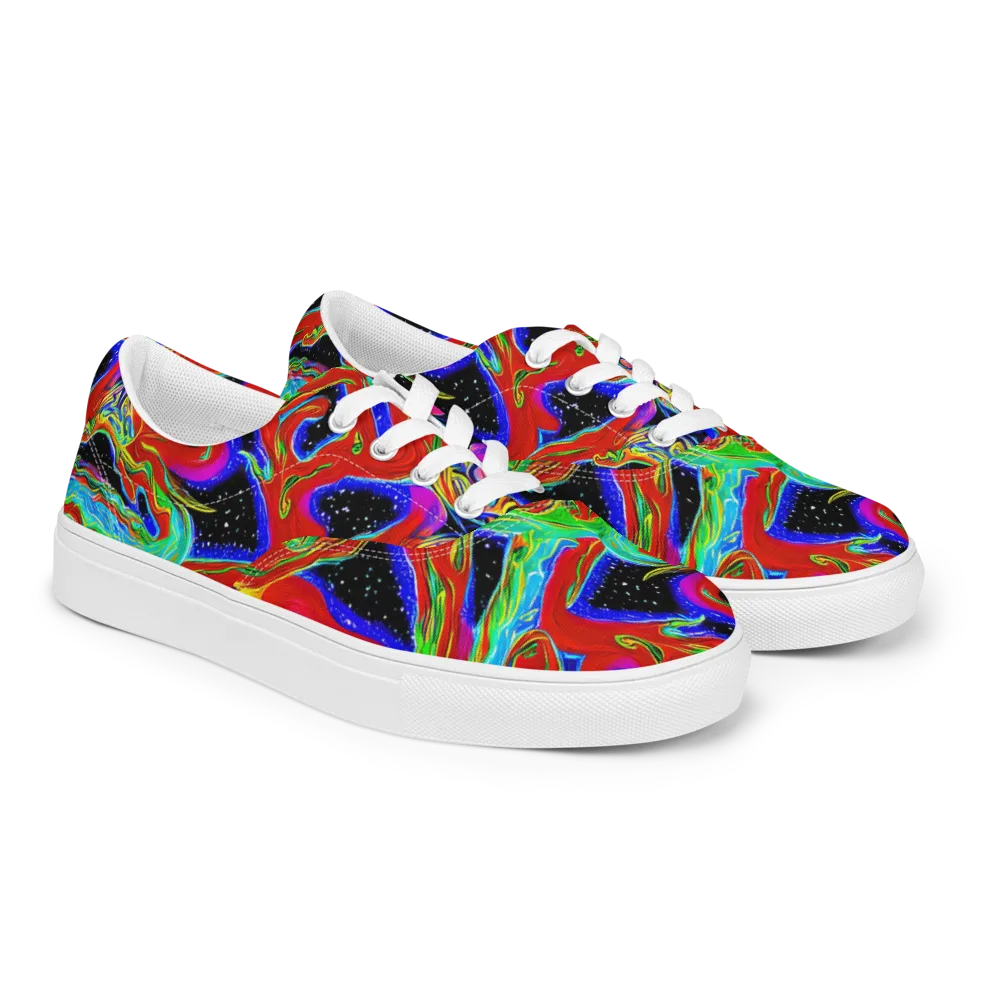 Galactic Torrent on Men's Lace-Up Canvas Shoes — Right Front