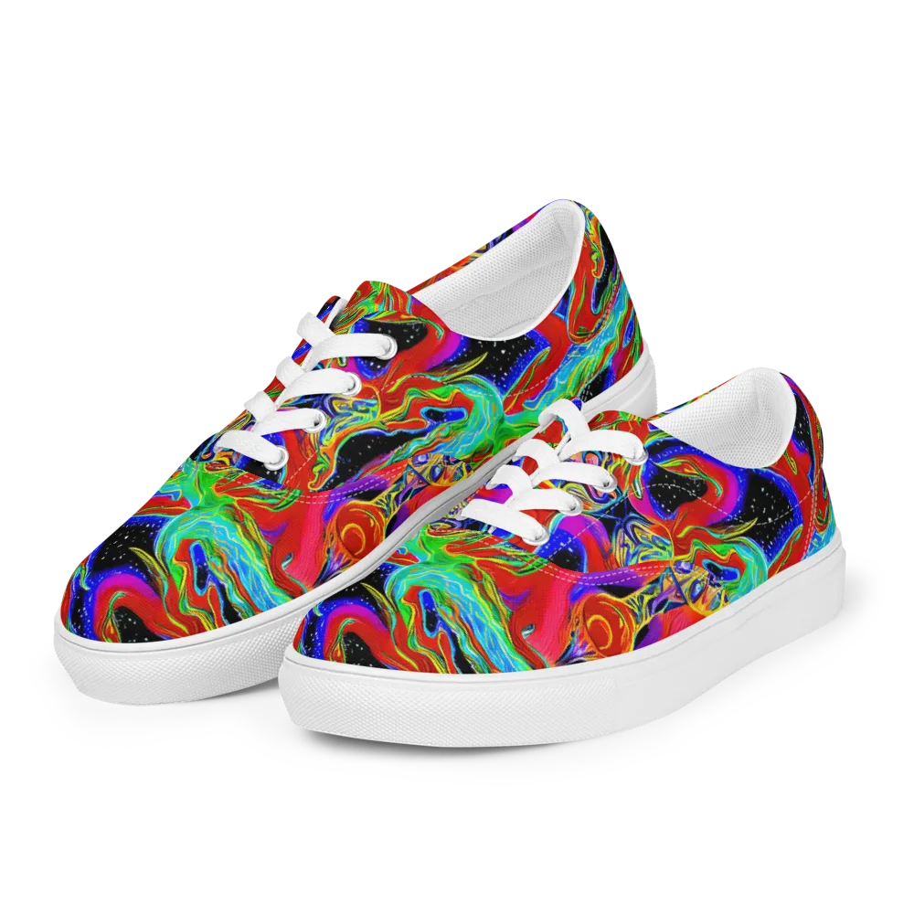 Galactic Torrent on Men's Lace-Up Canvas Shoes — Left Front