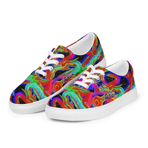 Galactic Torrent on a Men's Lace-Up Canvas Shoes