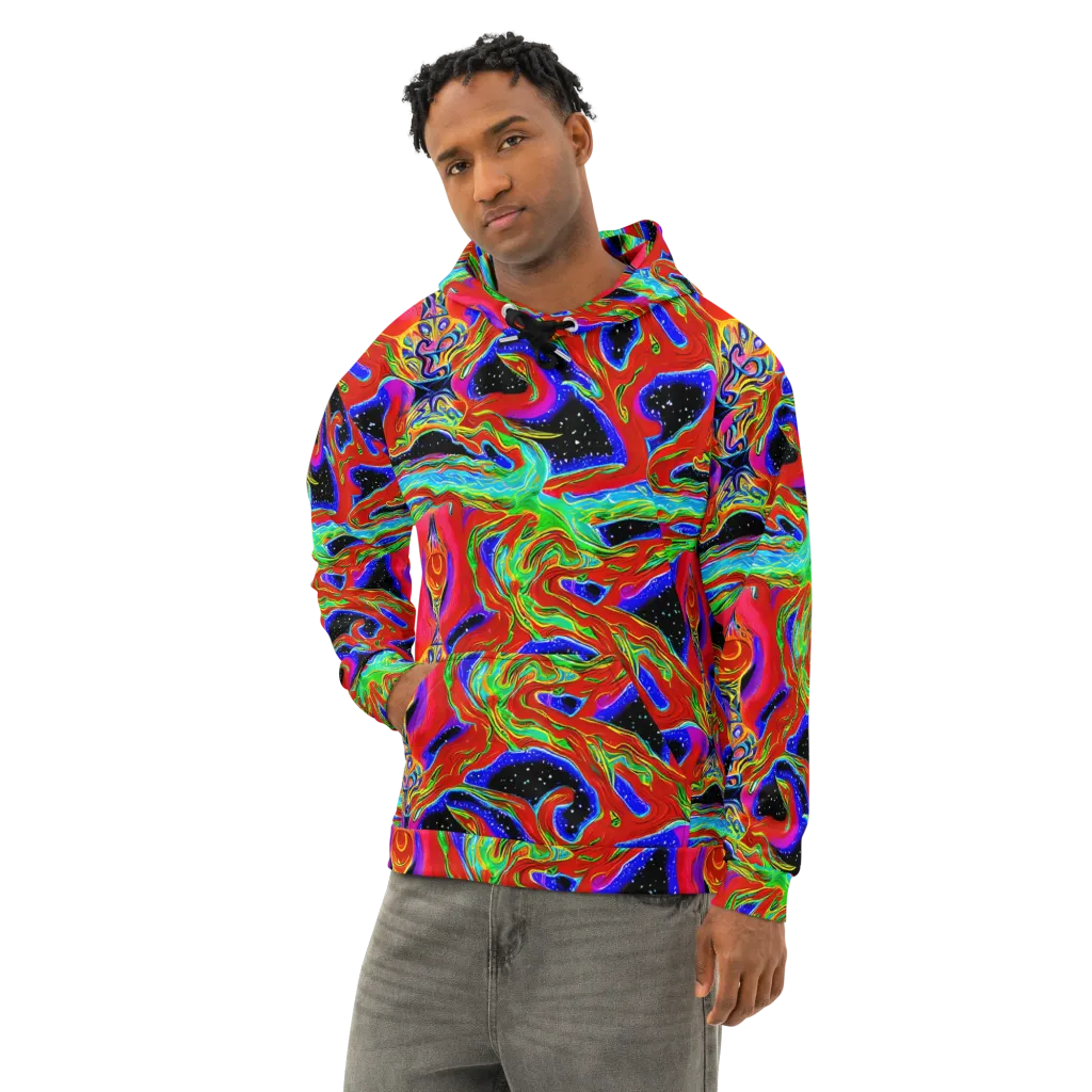 Galactic Torrent on Cotton Hoodie — Left Front