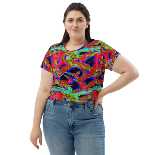 Galactic Torrent on a Crop Tee