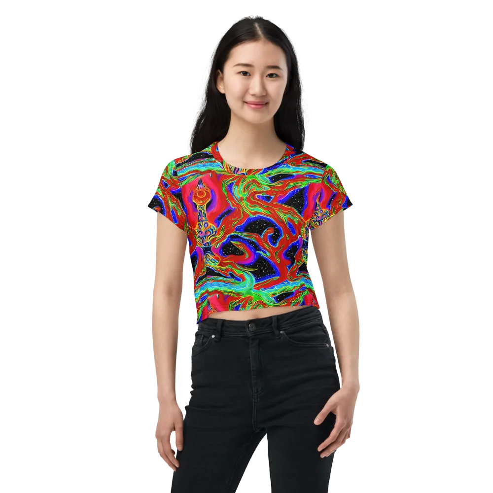 Galactic Torrent on Crop Tee — Front