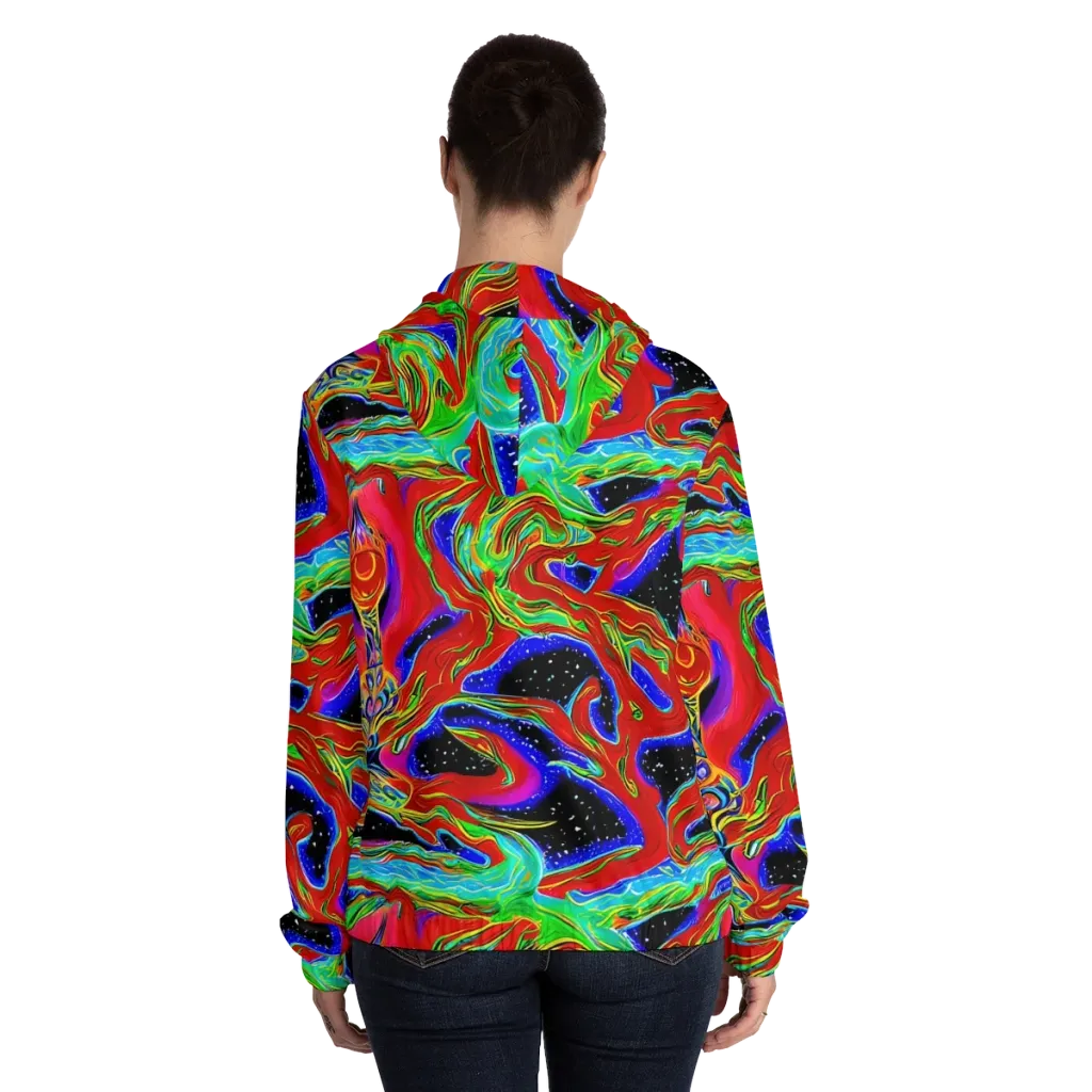 Galactic Torrent on Women's Full-Zip Hoodie — Back On Person