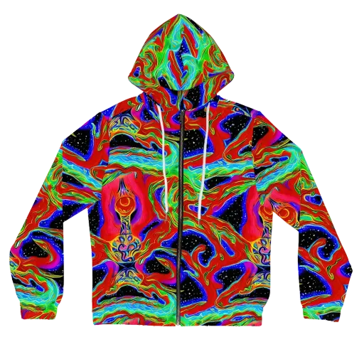 Galactic Torrent on a Women's Full-Zip Hoodie