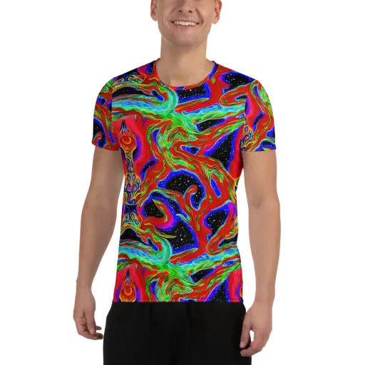 Galactic Torrent on a Men's Athletic T-Shirt