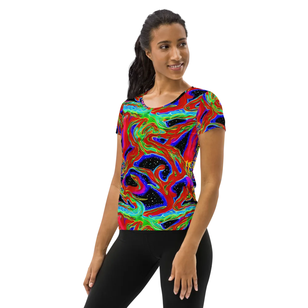 Galactic Torrent on Women's Athletic T-Shirt — Left