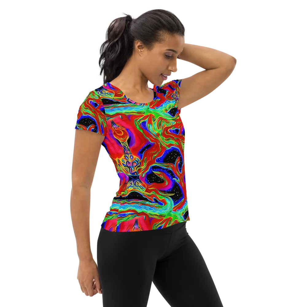 Galactic Torrent on Women's Athletic T-Shirt — Right