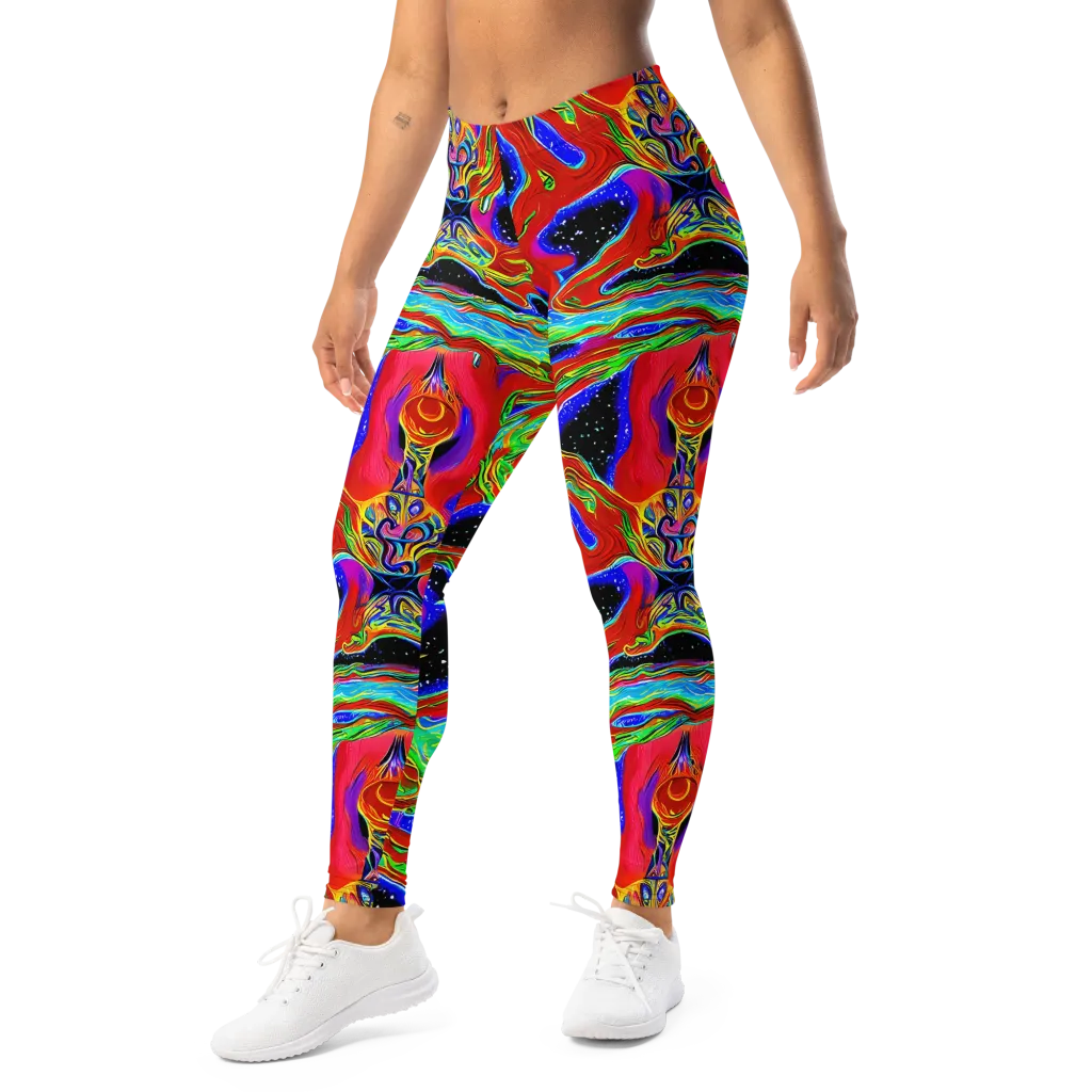 Galactic Torrent on Leggings — Left Front