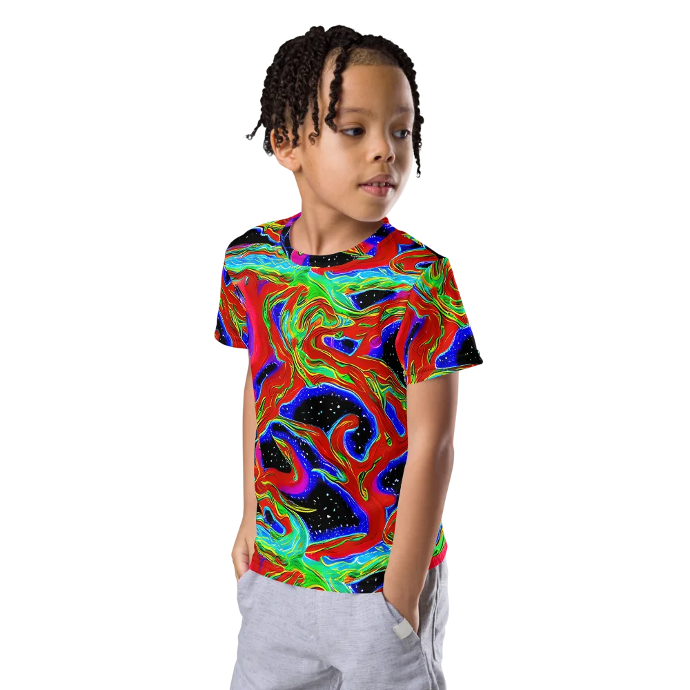 Galactic Torrent on Kids Crew Neck T-Shirt — Left Front