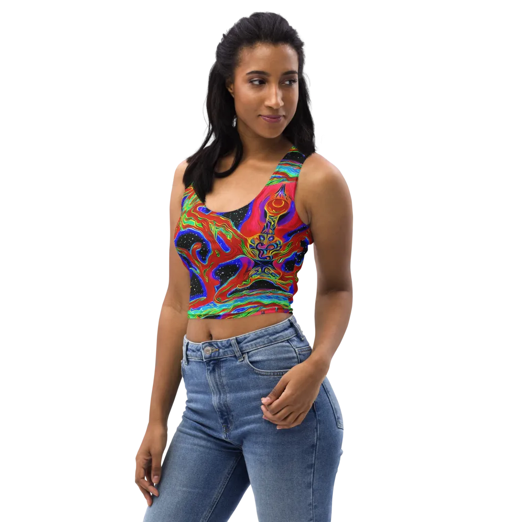 Galactic Torrent on Crop Top — Left Front
