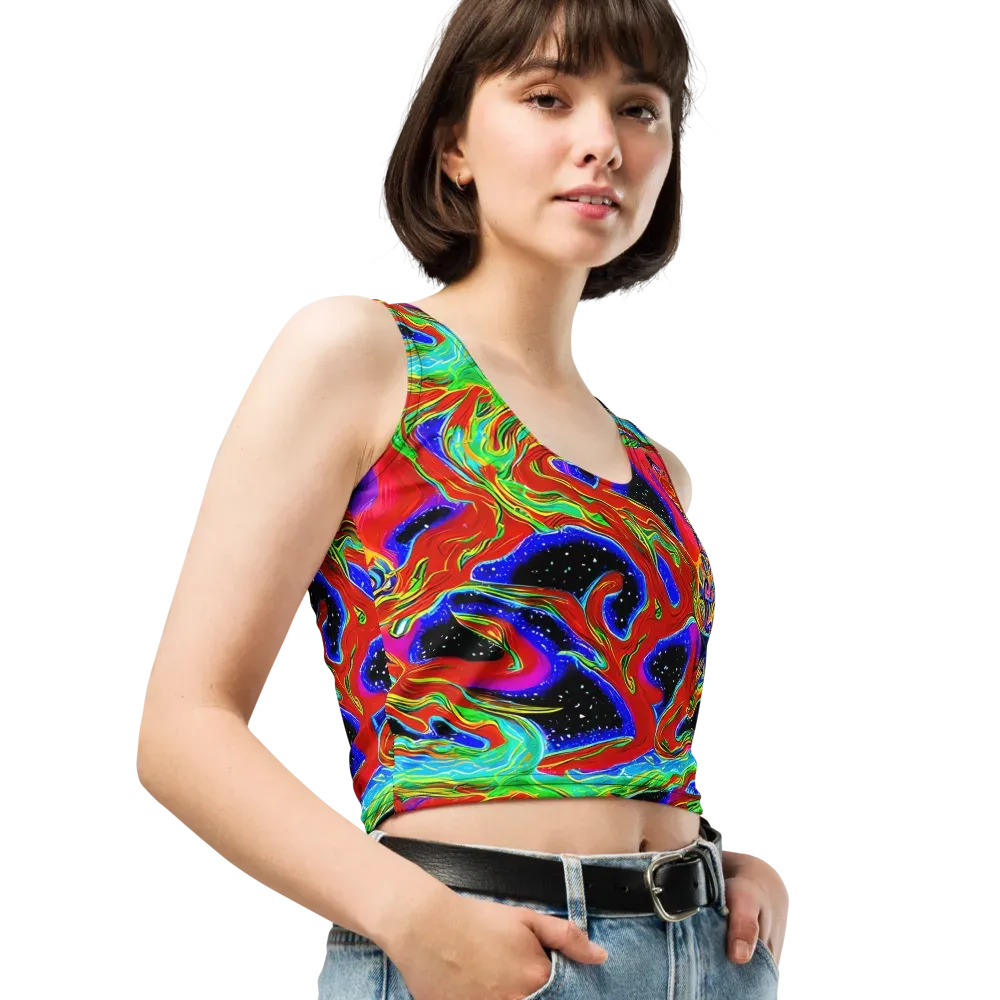 Galactic Torrent on Crop Top — Right Front