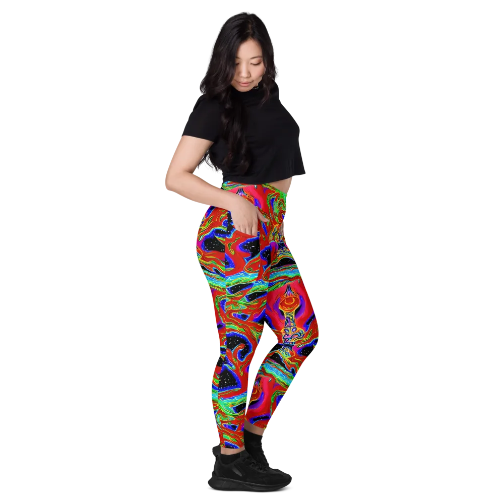 Galactic Torrent on Leggings with Pockets — Right