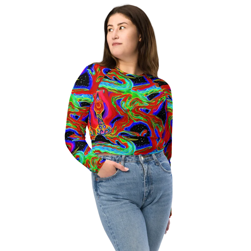 Galactic Torrent on Long Sleeve Crop Top — Front