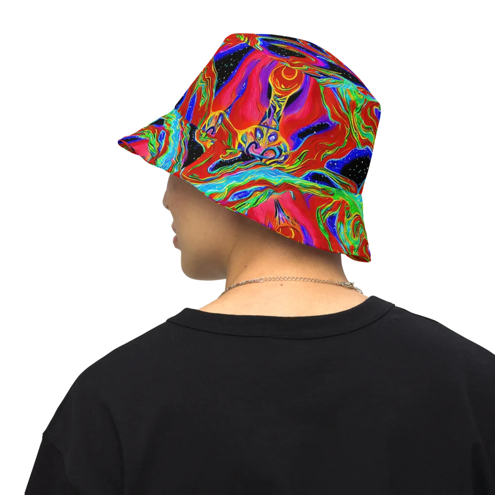 Galactic Torrent on Reversible Bucket Hat — Back Inside